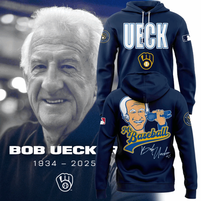 Limited Edition Honoring The Legend, Brewers Baseball Hall of Famer Bob Uecker Hoodie