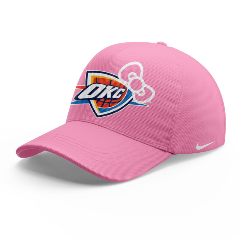 Limited Edition Oklahoma City Thunder x Hello Kitty Pink Tshirt 2024 - Image 4