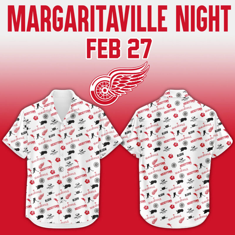 Detroit Red Wings x Margaritaville Night Premium Limited Hawaii Shirt