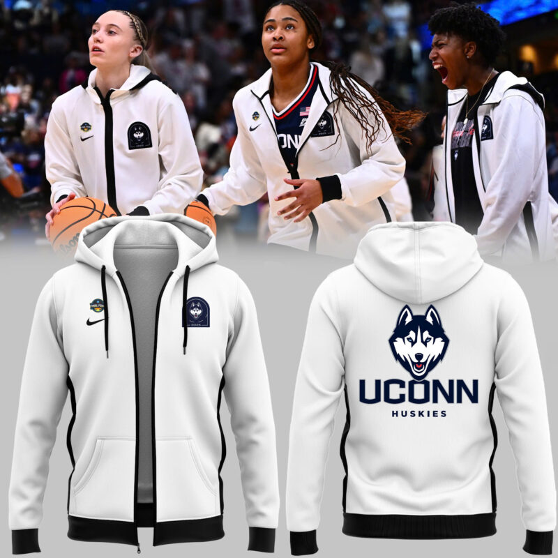 Limited Edition White Uniform UConn Women’s Basketball Zip Hoodie