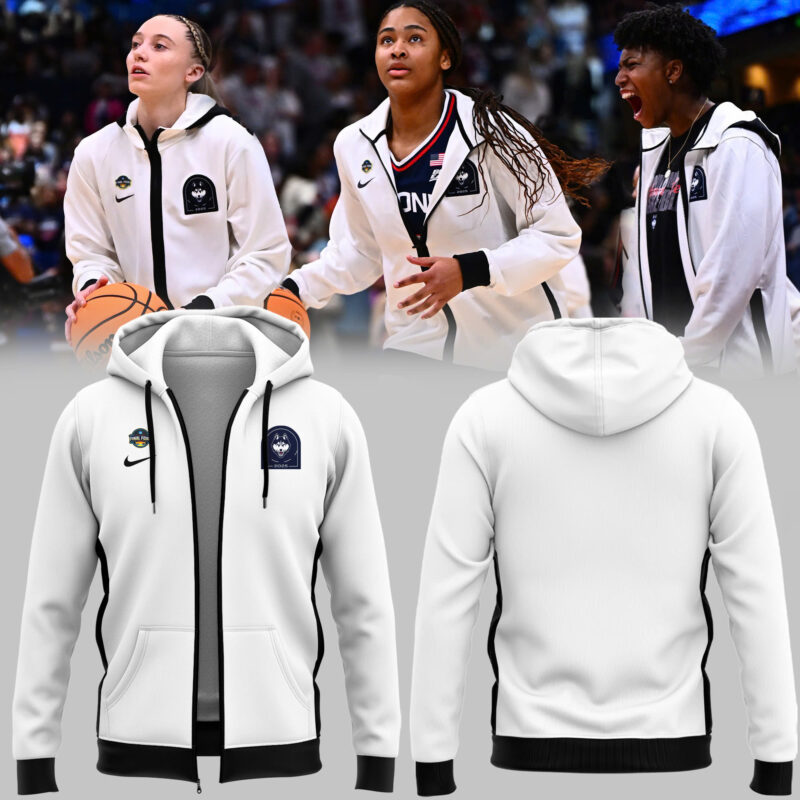Limited Edition White Uniform UConn Women’s Basketball Zip Hoodie 2