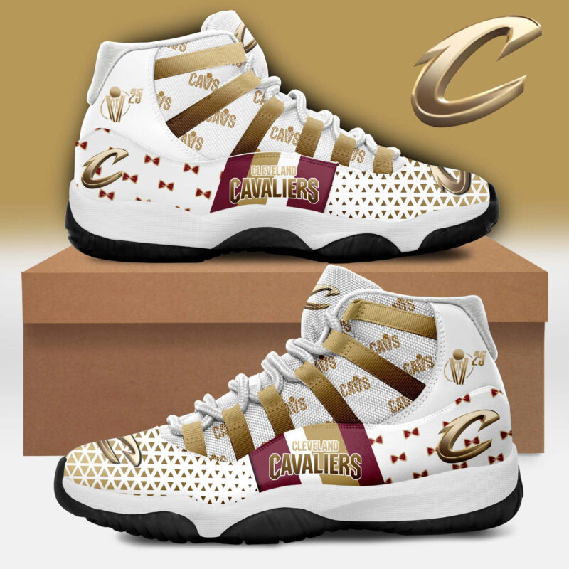 Cleveland Cavaliers Basketball Retro 11 White Shoes