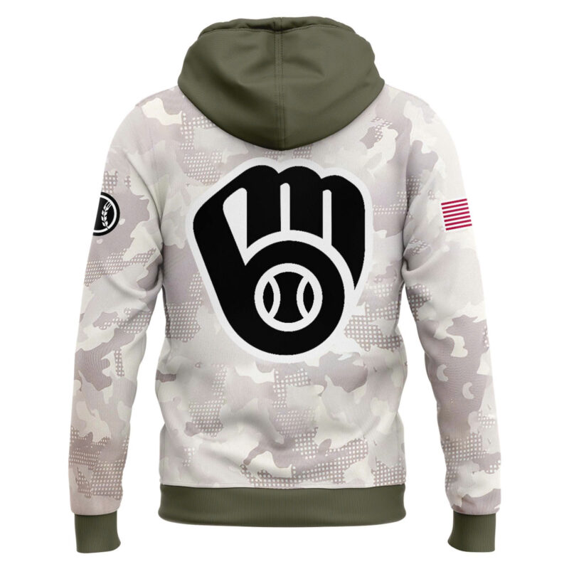 Special New Beige/Olive 2025 Armed Forces Day MB Hoodie - Image 3
