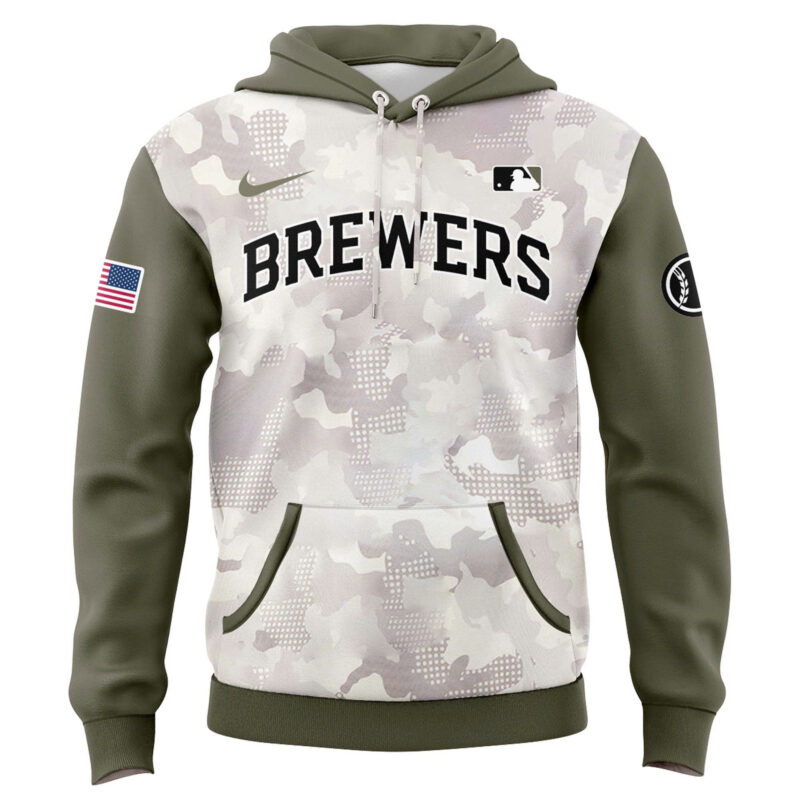 Special New Beige/Olive 2025 Armed Forces Day MB Hoodie - Image 2
