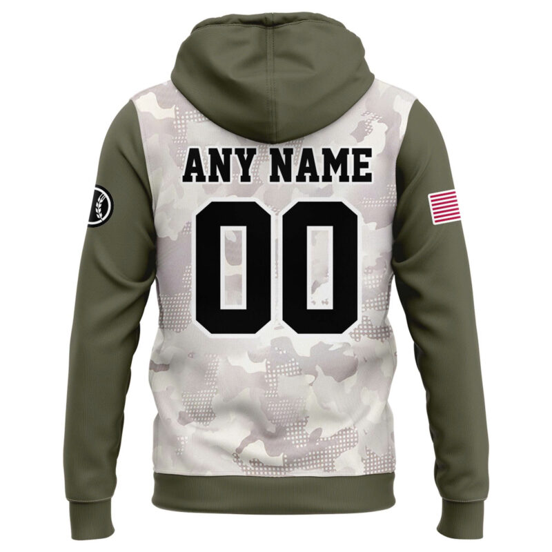 Special New Beige/Olive 2025 Armed Forces Day MB Hoodie Custom Name Numbers - Image 3