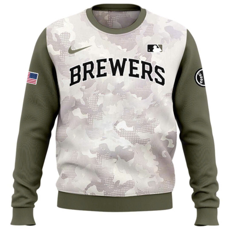 Special New Beige/Olive 2025 Armed Forces Day MB Sweatshirt Custom Name Numbers - Image 2