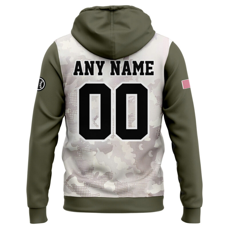Special New Beige/Olive 2025 Armed Forces Day MB Zip Hoodie Custom Name Numbers - Image 3