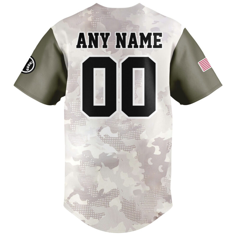 Special New Beige/Olive 2025 Armed Forces Day MB Baseball Jersey Custom Name Numbers - Image 3