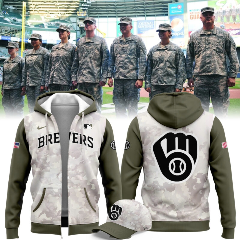 Special New Beige/Olive 2025 Armed Forces Day MB Zip Hoodie