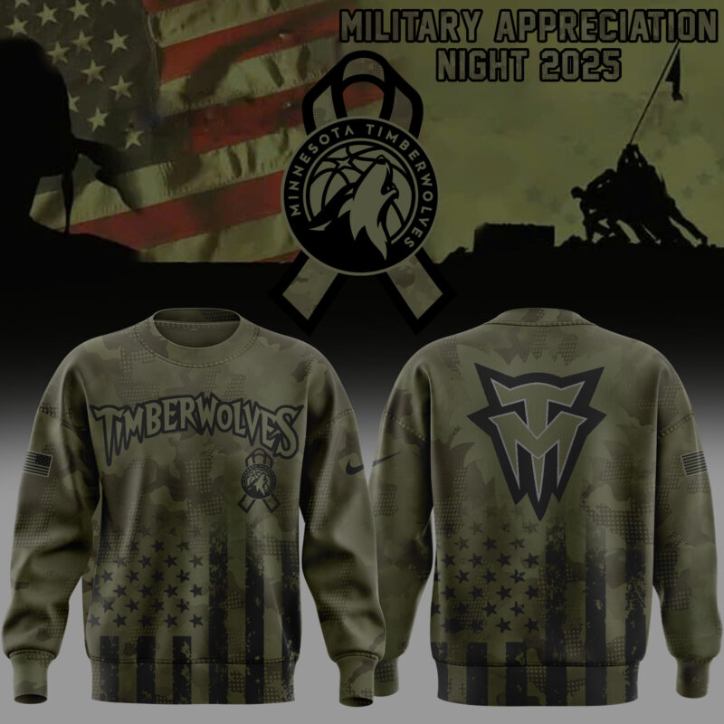 Special New Minnesota Timberwolves Military Appreciation Night Sweat 2025