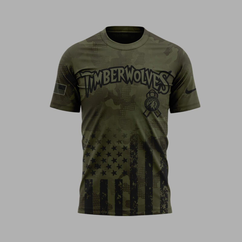 Special New Minnesota Timberwolves Military Appreciation Night Tshirt 2025 - Image 2