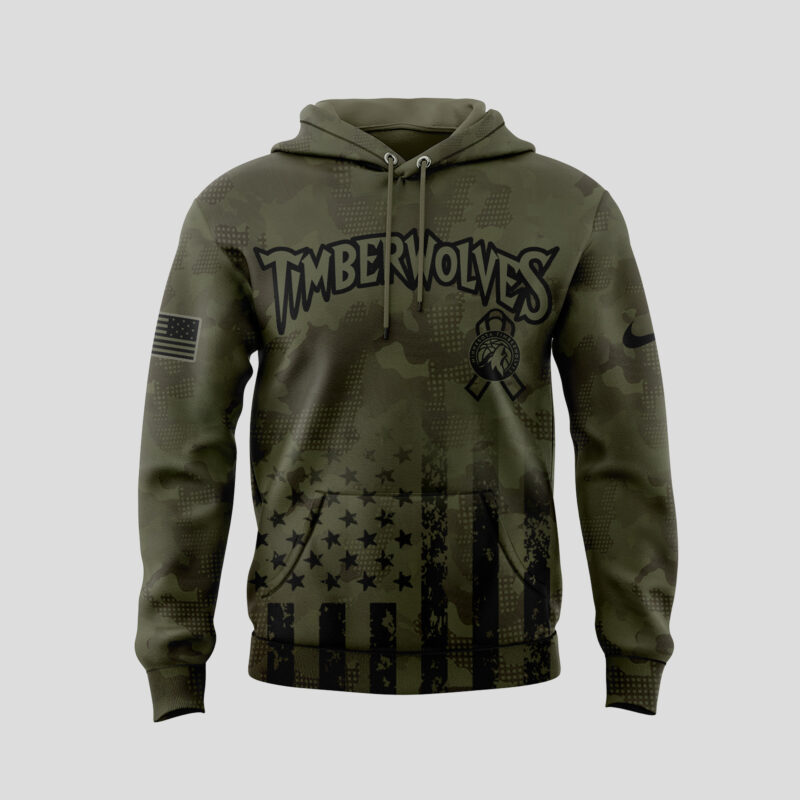 Special New Minnesota Timberwolves Military Appreciation Night Hoodie 2025 - Image 2