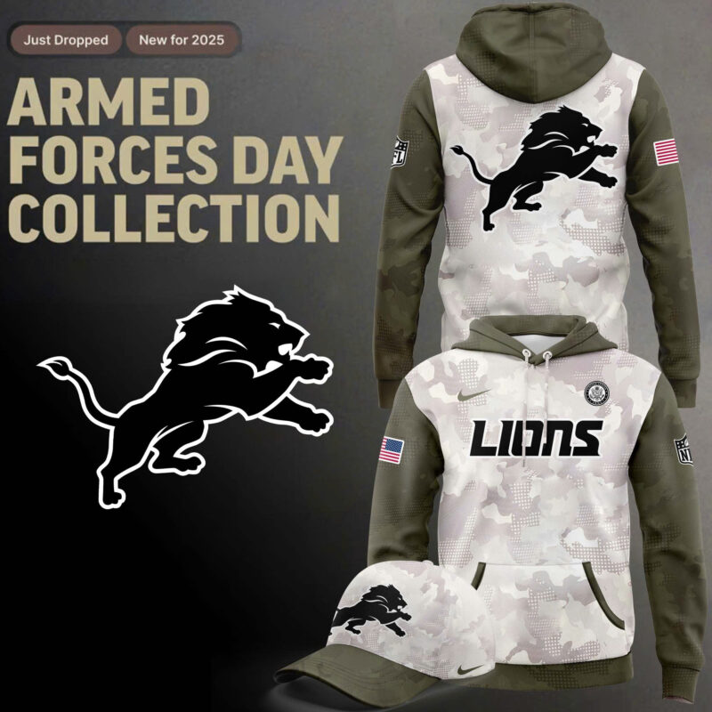 Special New Beige/Olive 2025 Armed Forces Day Detroit Lions Hoodie