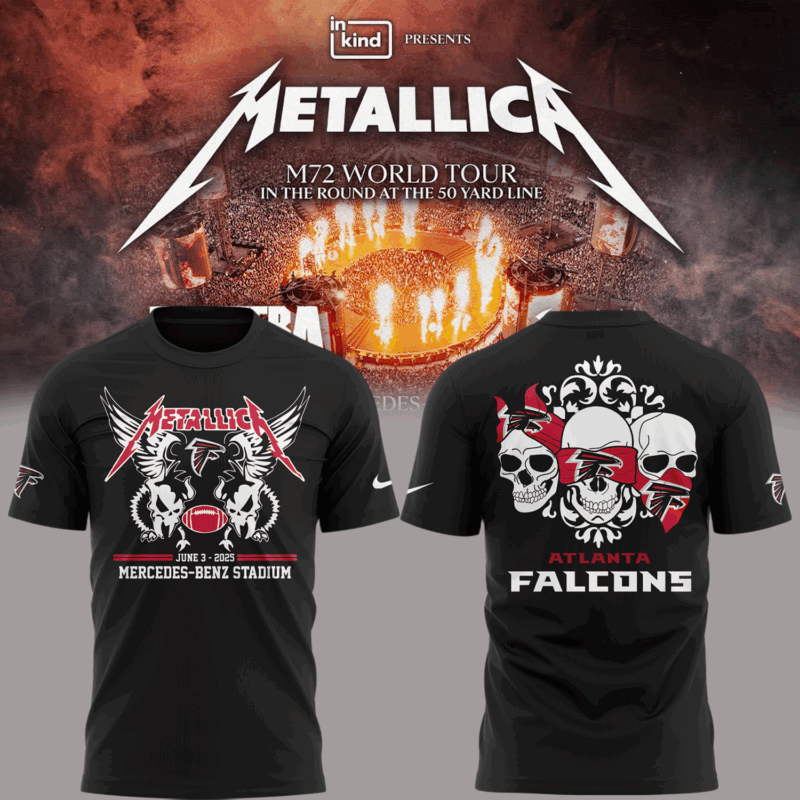 Limited Edition M72 World Tour x Atlanta Falcons Black Tshirt 2025