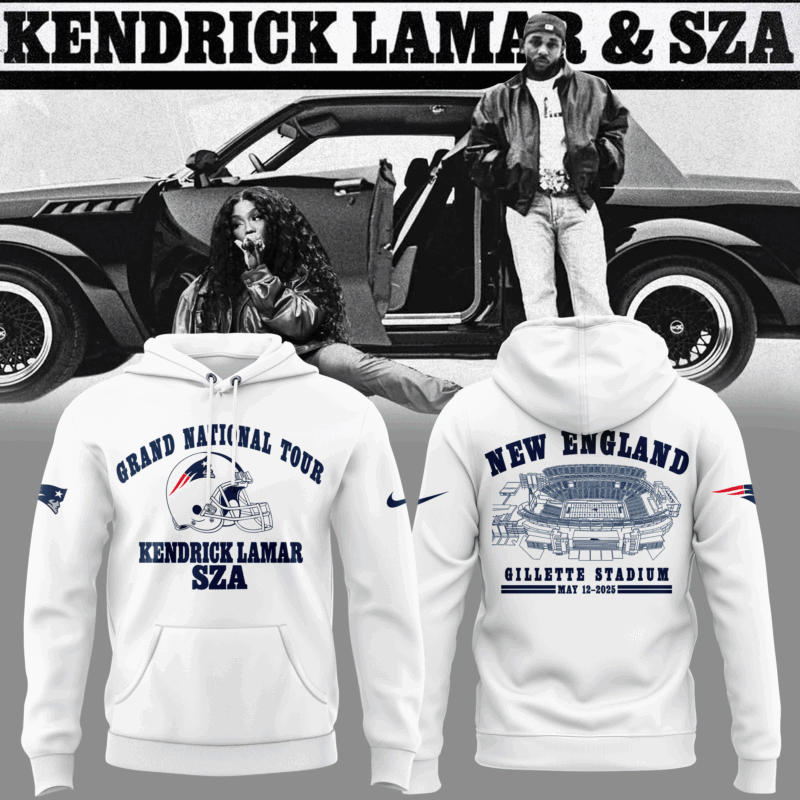 Limited Edition Grand National Tour x New England Patriots White Hoodie 2025
