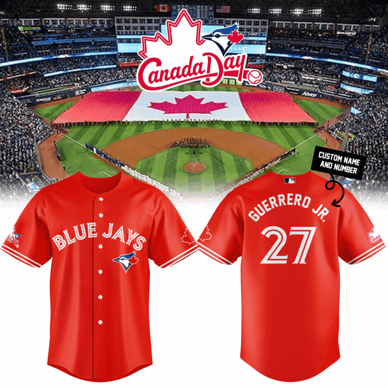 Toronto Blue Jays Canada Day 2025 BASEBALL JERSEY Custom Name and custom Number