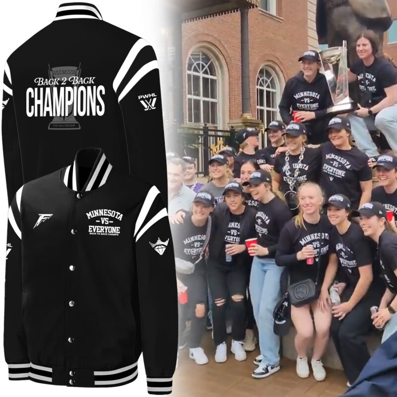 Special 2025 Back 2 Back Champions Minnesota Frost Bomber Jacket
