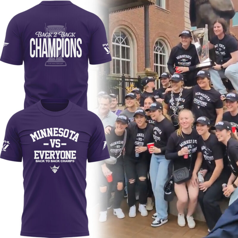 Special 2025 Back 2 Back Champions Minnesota Frost T-Shirt - Purple
