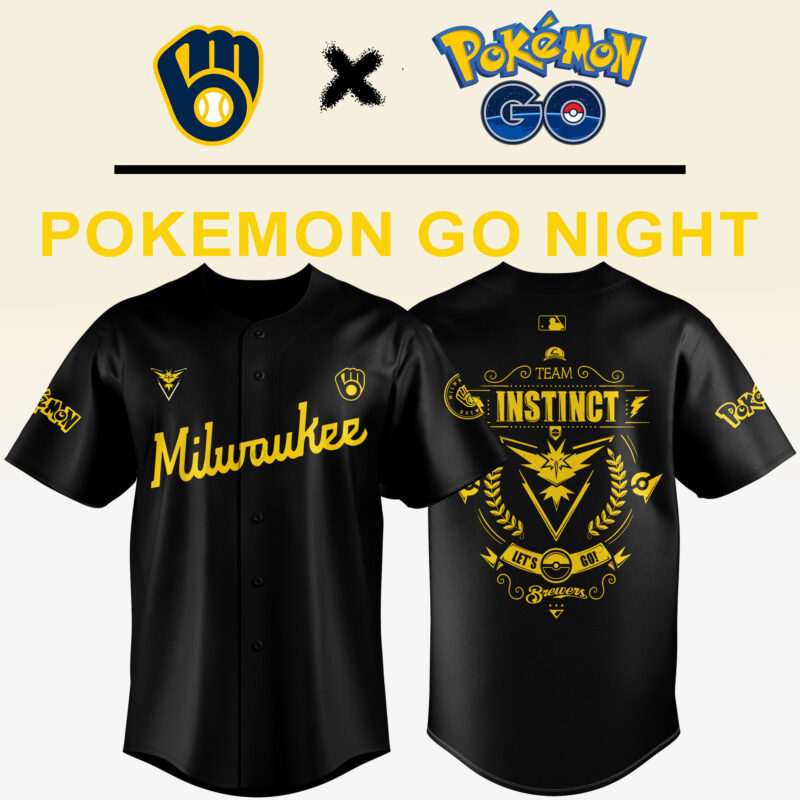 Special New Edition Milwaukee Brewers x Pokemon Team Instinct Baseball Jersey 2025