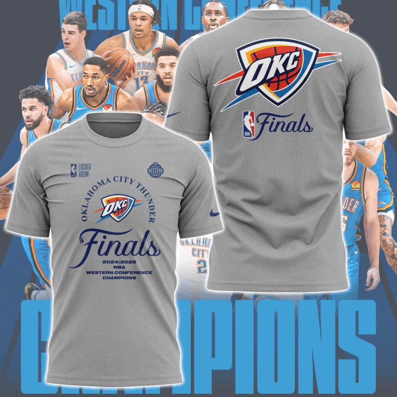 OKC THUNDER 2025 WESTERN CONFERENCE FINALS CHAMPIONS T SHIRT