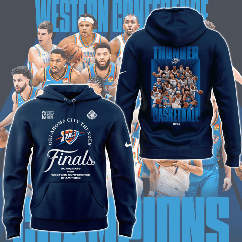 OKC THUNDER 2025 WESTERN CONFERENCE FINALS CHAMPIONS HOODIE