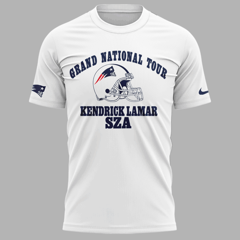 Limited Edition Grand National Tour x New England Patriots White Tshirt 2025 - Image 2