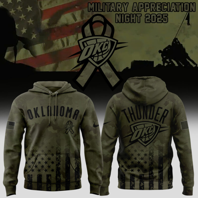 Special New Oklahoma City Thunder Military Appreciation Night Hoodie 2025