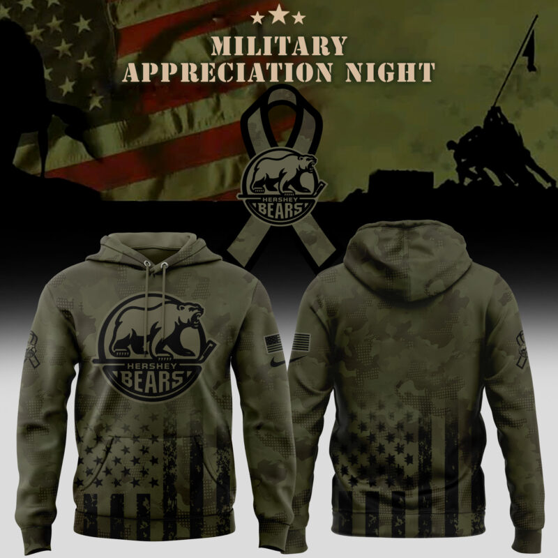 Limited Edition Hershey Bears x Military Appreciation Night Hoodie 2025