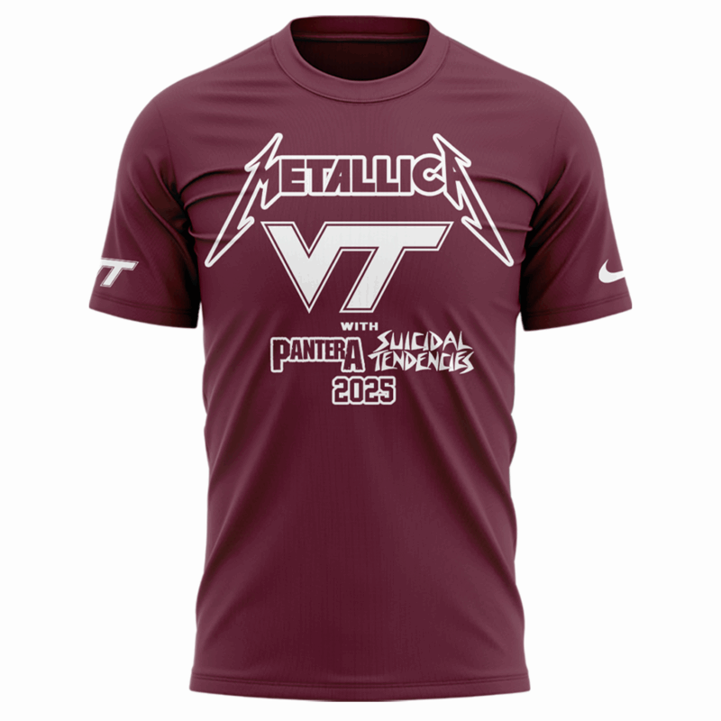 Limited Edition M72 World Tour x Virginia Tech Hokies Tshirt 2025 - Image 2
