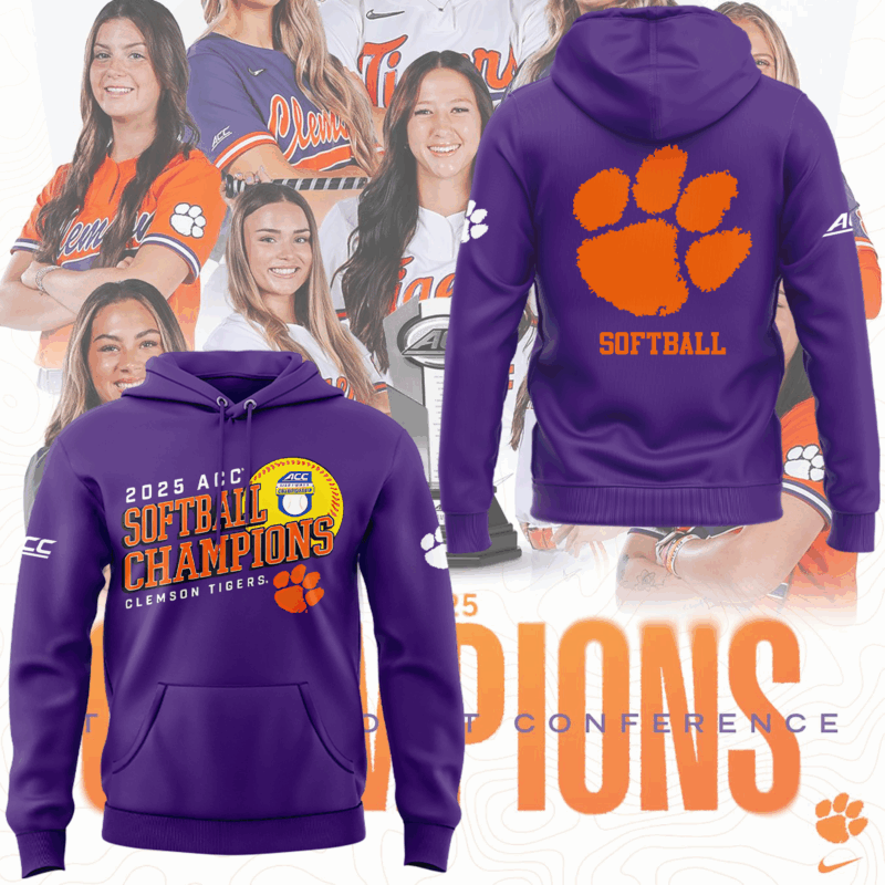 Limited Edition Clemson Softball ACC Champions Hoodie 2025
