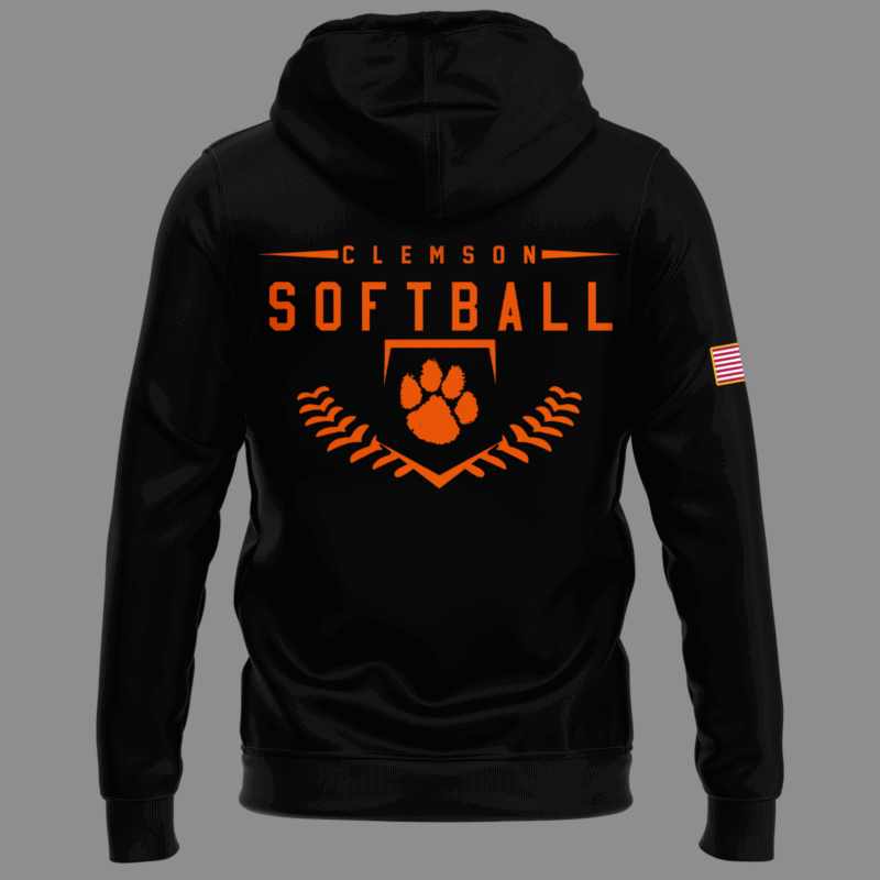 Limited Edition Clemson Softball Military Appreciation Black Hoodie - Image 3
