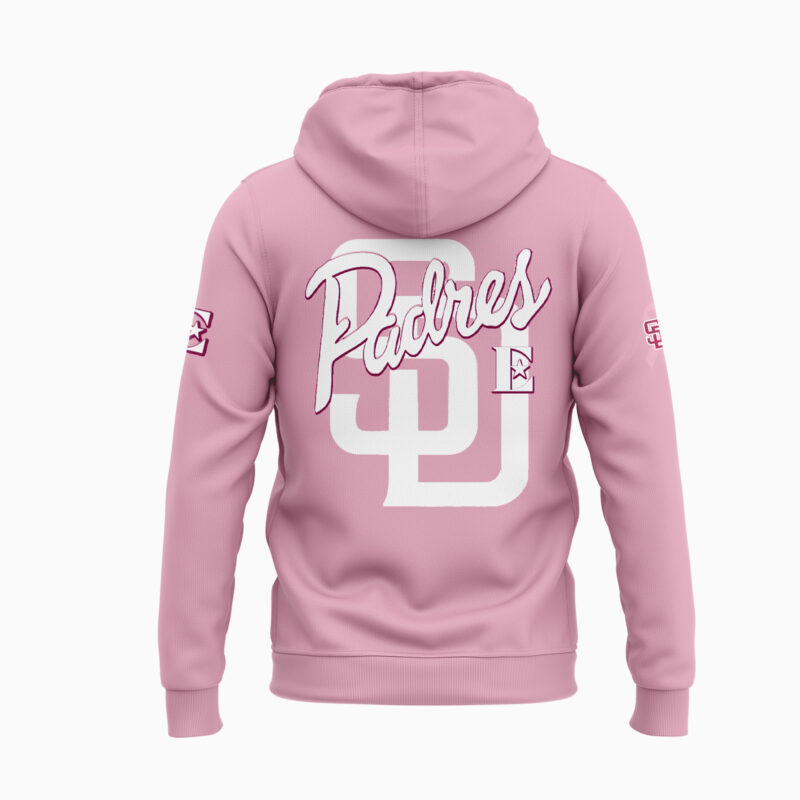 Limited Edition Elton John x San Diego Padres Pink Hoodie 2025 - Image 3