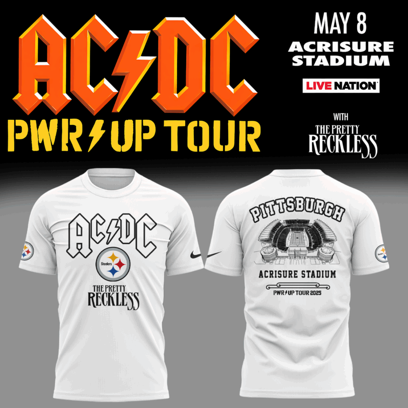 Limited Edition AC/DC x Pittsburgh Steelers Tshirt 2025