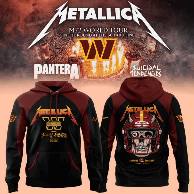 Limited Edition M72 World Tour With Pantera And Suicidal Tendencies x Washington Commanders Hoodie 2025