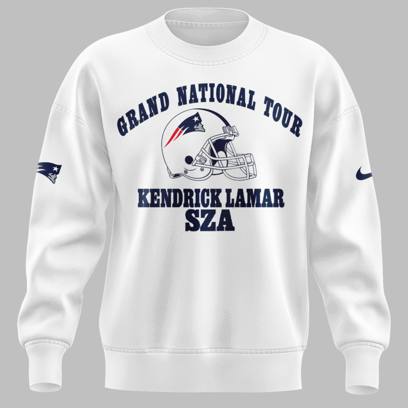 Limited Edition Grand National Tour x New England Patriots White Sweat 2025 - Image 2