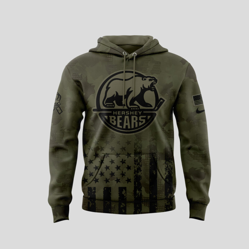 Limited Edition Hershey Bears x Military Appreciation Night Hoodie 2025 - Image 2