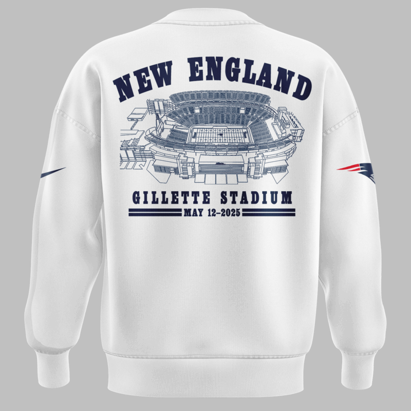 Limited Edition Grand National Tour x New England Patriots White Sweat 2025 - Image 3