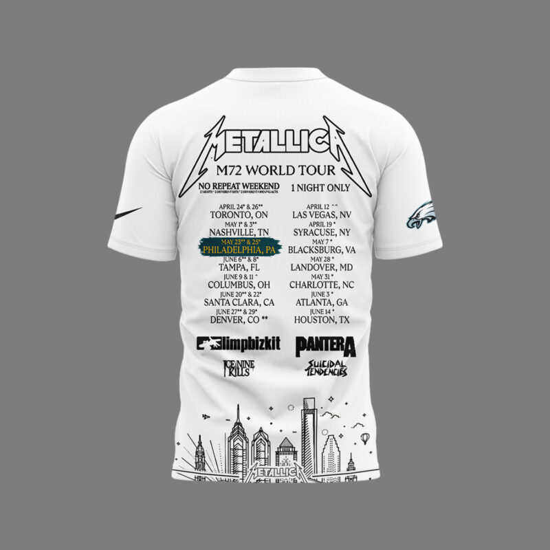 Exclusive Versio M72 World Tour x Philadelphia Eagles Tshirt 2025 - Image 3