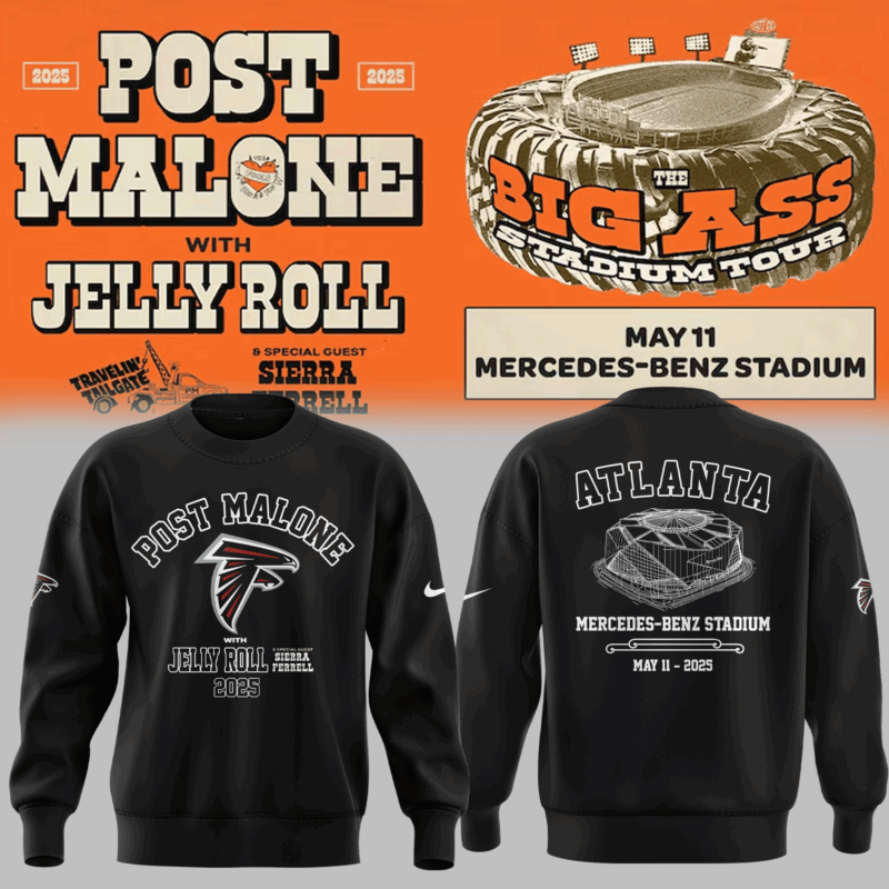 Limited Edition The Big Ass Stadium Tour x Atlanta Falcons Black Sweat 2025