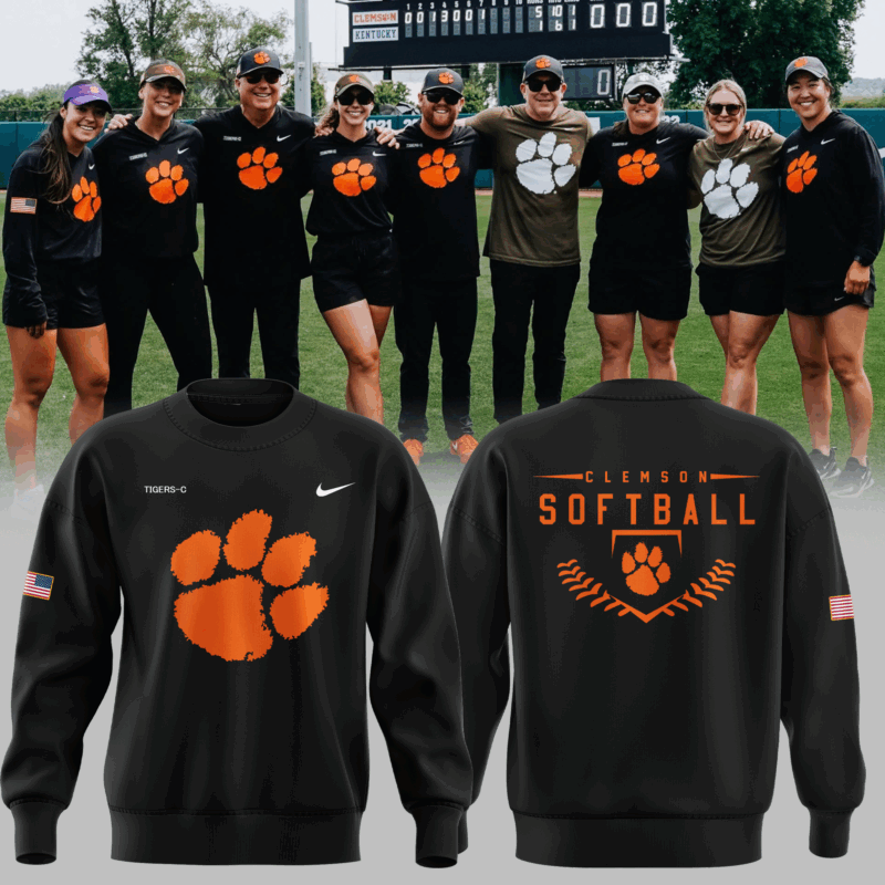 Limited Edition Clemson Softball Military Appreciation Black Sweat