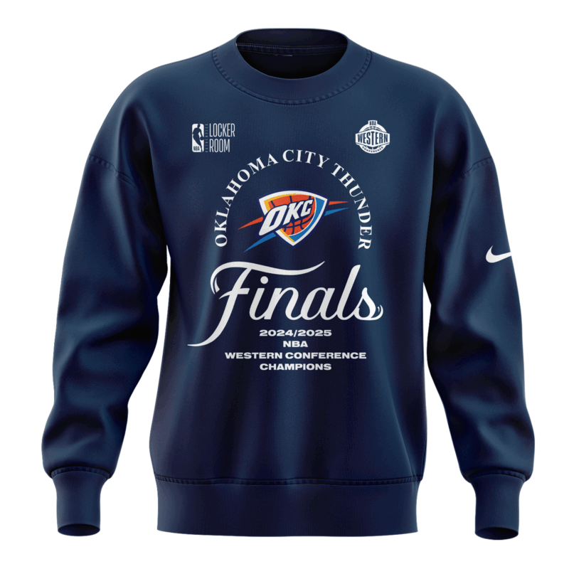 OKC THUNDER 2025 WESTERN CONFERENCE FINALS CHAMPIONS SWEATSHIRT - Image 2