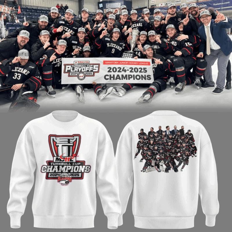 Special Edition Northern Manitoba Blizzard Sweatshirt Turnbull Cup Champions!