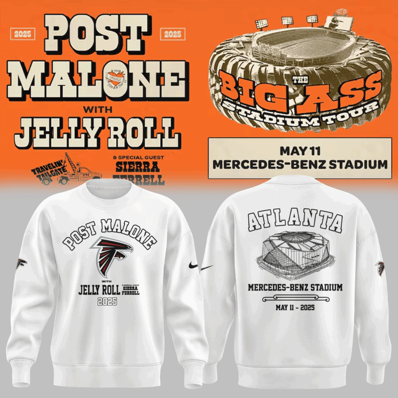 Limited Edition The Big Ass Stadium Tour x Atlanta Falcons White Sweat 2025