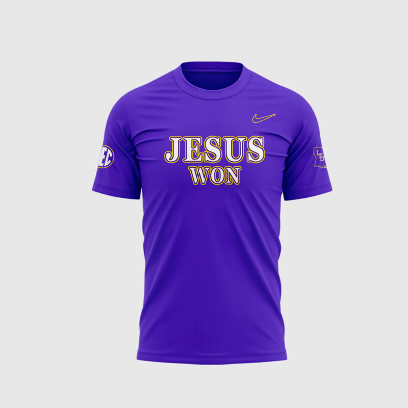 LSU Baseball JESUS WON  Limited Edition 2025 T SHIRT - Image 2