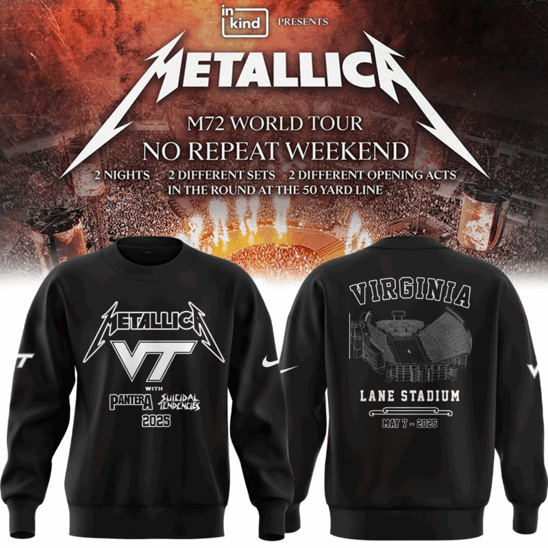 Limited Edition M72 World Tour x Virginia Tech Hokies Black Sweat 2025