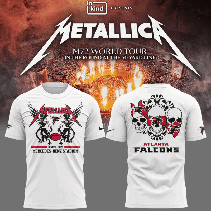 Limited Edition M72 World Tour x Atlanta Falcons White Tshirt 2025