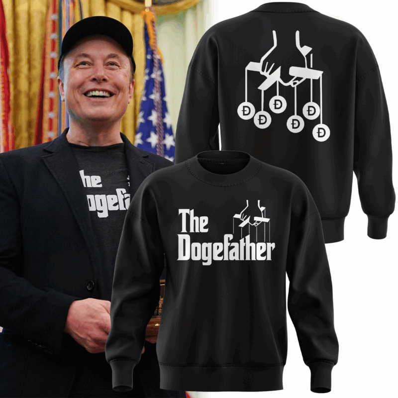 Special New Elon Musk The Dogefather Black Sweat 2025