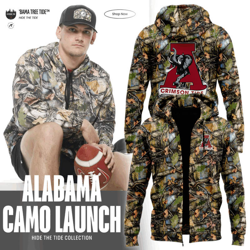 Alabama Crimson Tide Camo Limited Edition 2025 Zip Hoodie