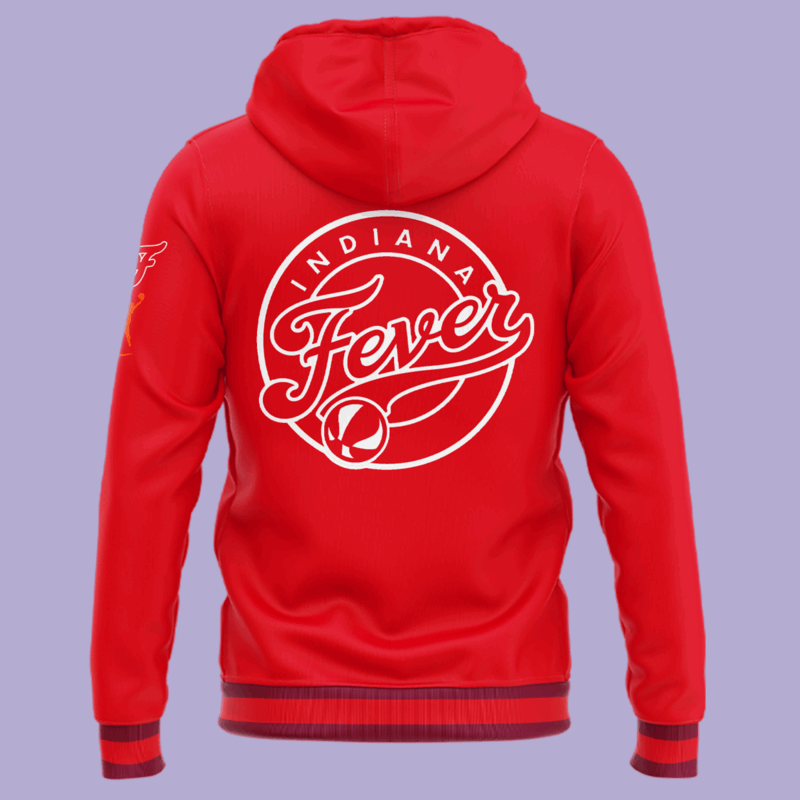Special New Edition 2025 Indiana Fever Red Zip Hoodie - Image 3