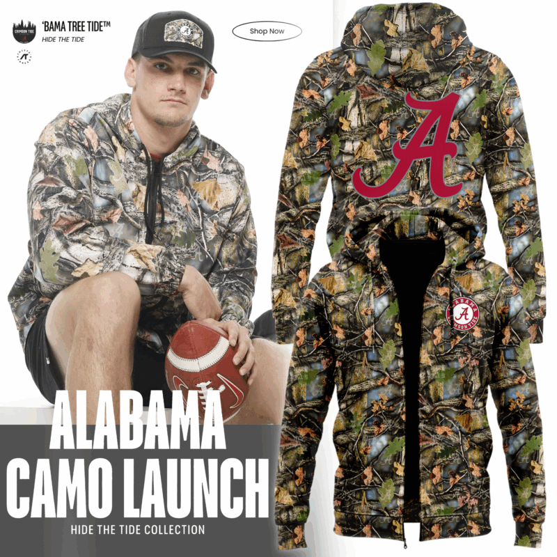 Alabama Crimson Tide Camo Limited Edition 2025 Zip Hoodie